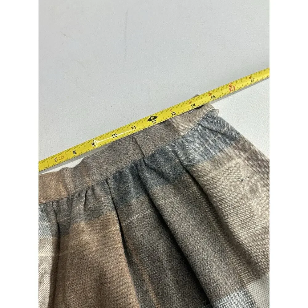 Vintage Plaid Midi Skirt Size 13/14 Wool Made in USA Boho Chic